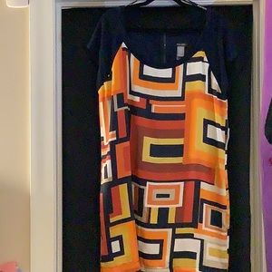 Ladies multicolored bisou bisou dress . Size 16 fits like size 14 - no stretch